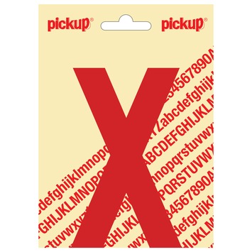 Pickup plakletter X rood glans 120 mm