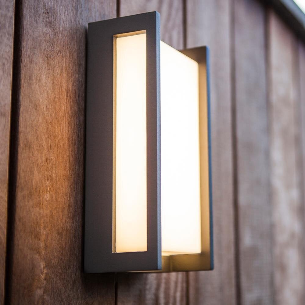 LED wandlamp Qubo in antraciet en wit 15W 1100lm IP54 210x110mm