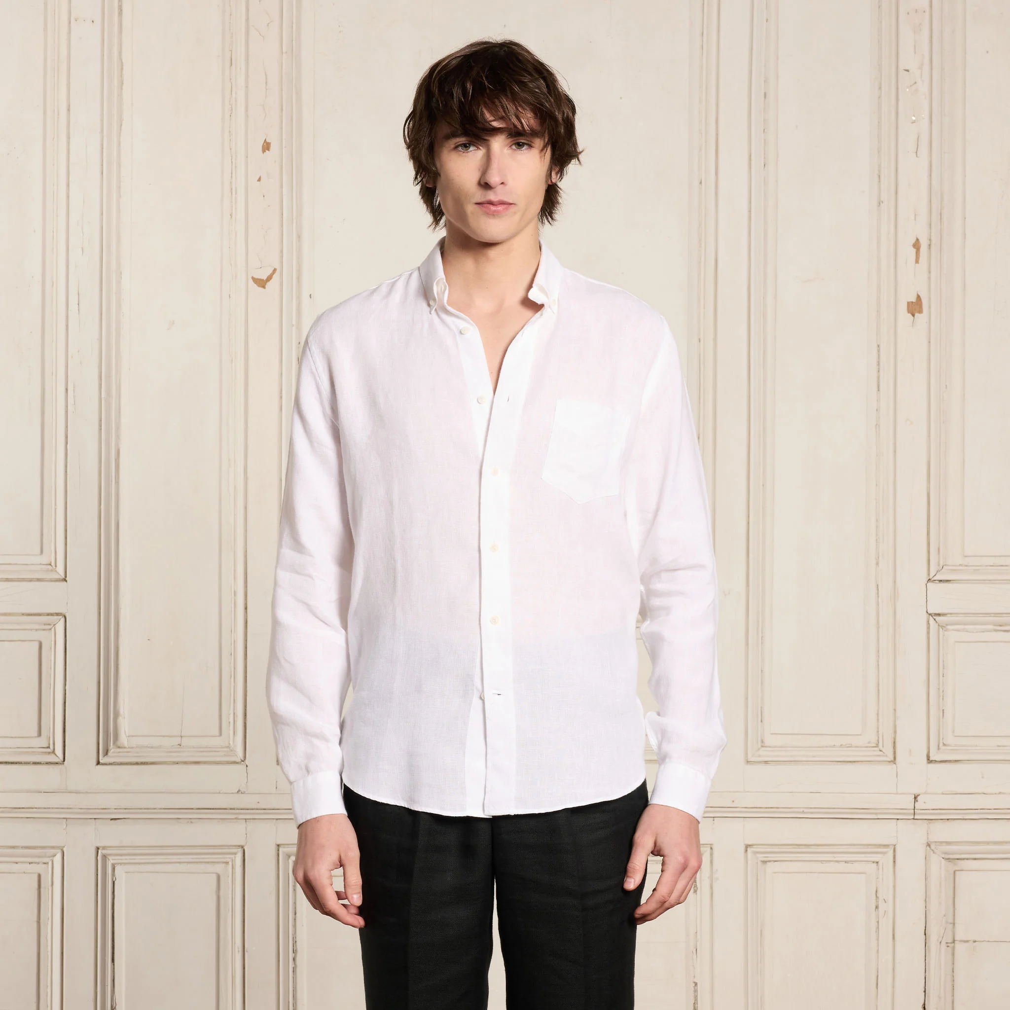 White linen shirt