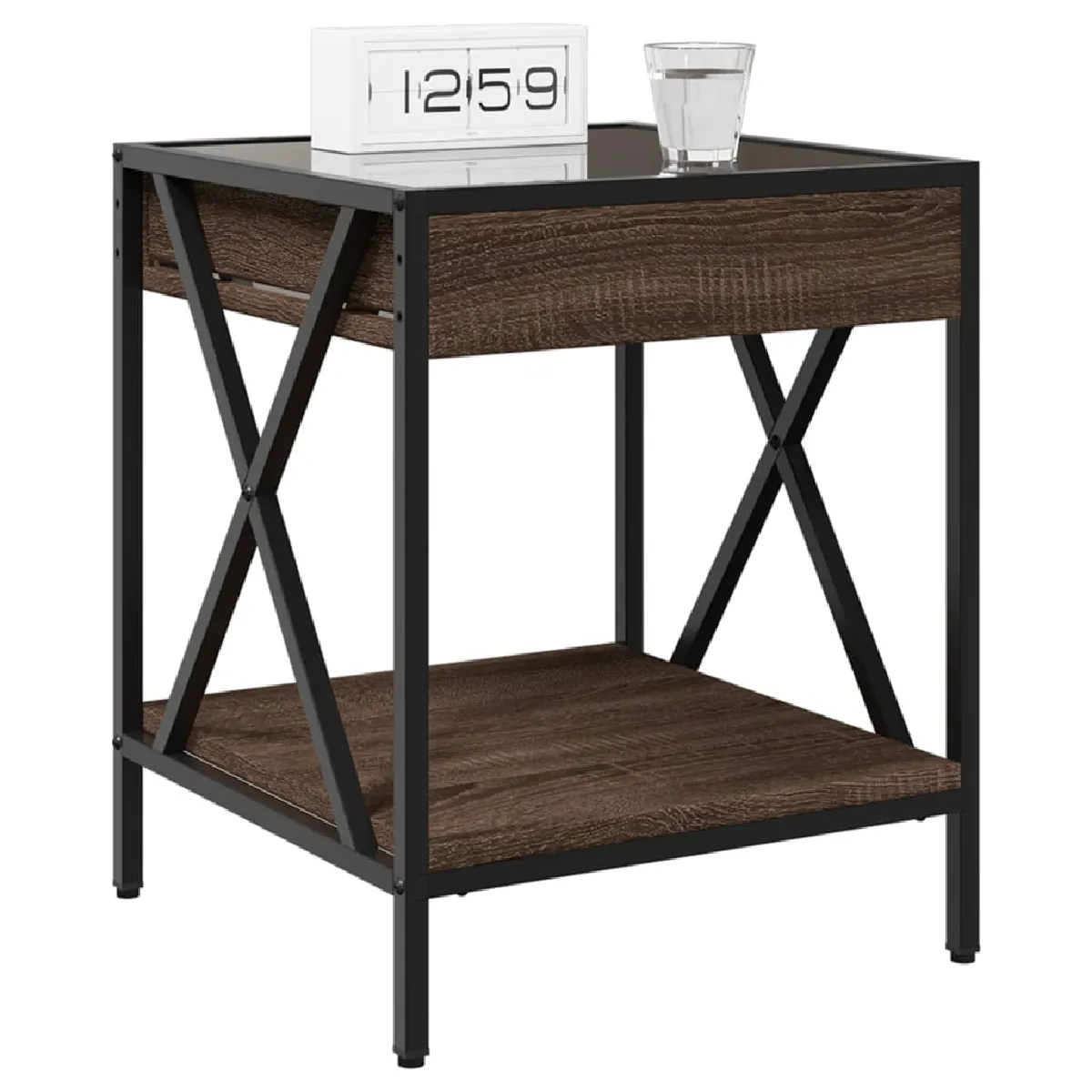 vidaXL Table de chevet LED