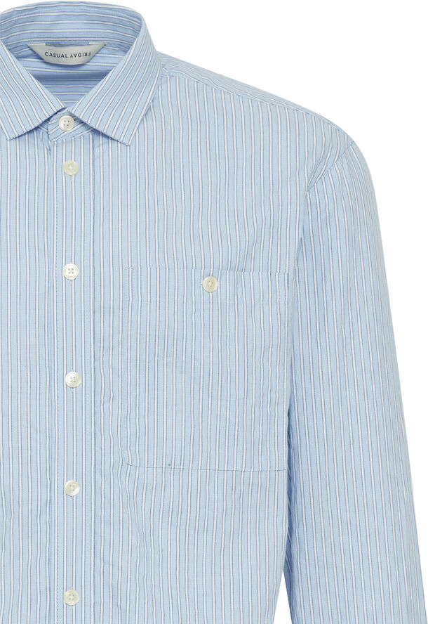 Casual Friday CFALVIN LS dobby striped shirt Placid blue