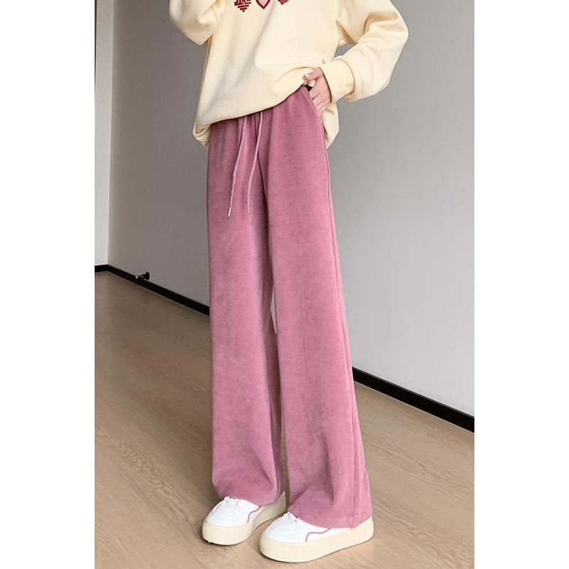 Jaqmine - Hoge taille effen wijde broek