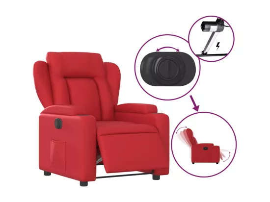 Fauteuil inclinable électrique Rouge Similicuir