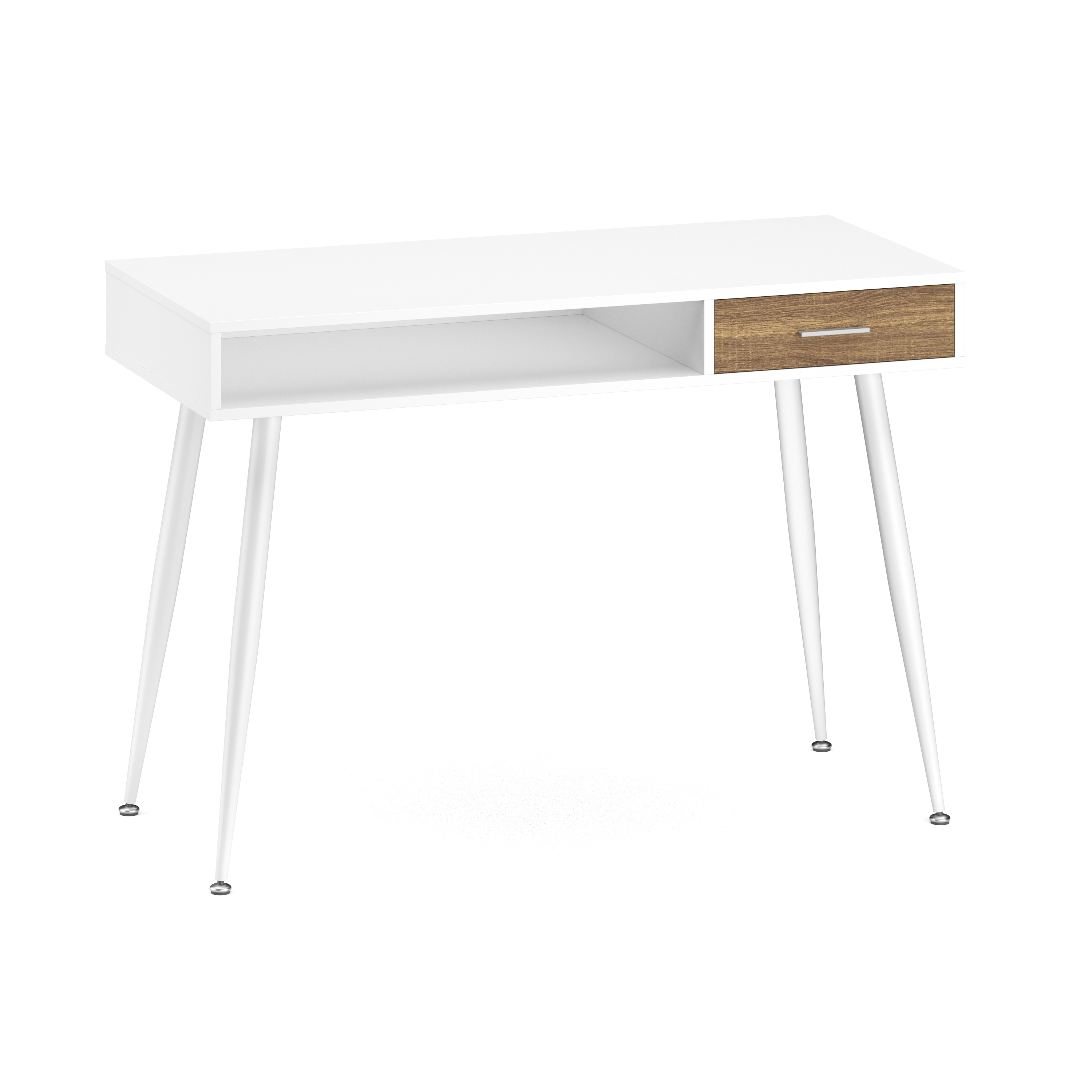 Schreibtisch MINERVA 110 x 50 cm weiss/braun