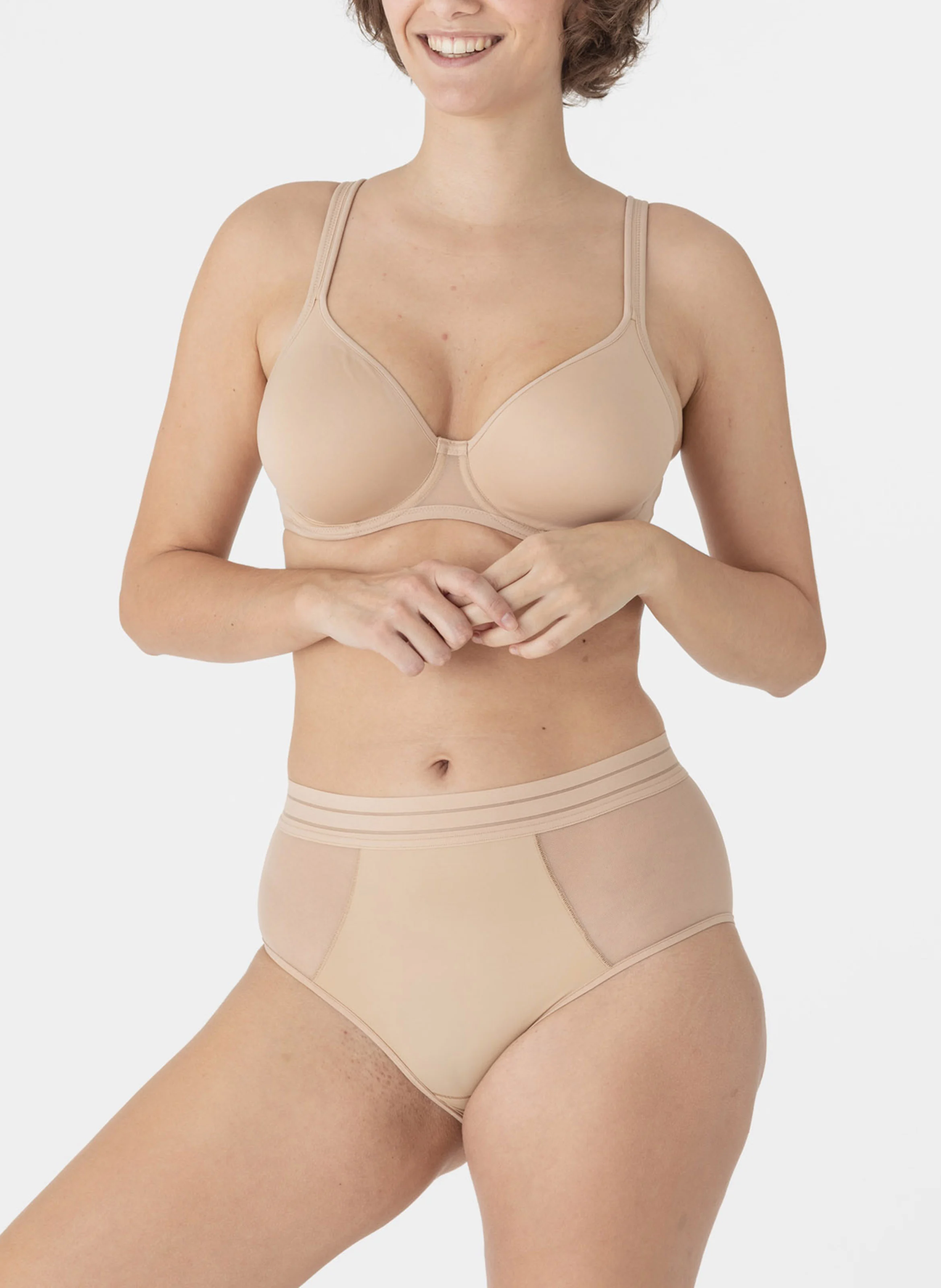 NUFIT - Culotte taille haute en microfibre | Beige