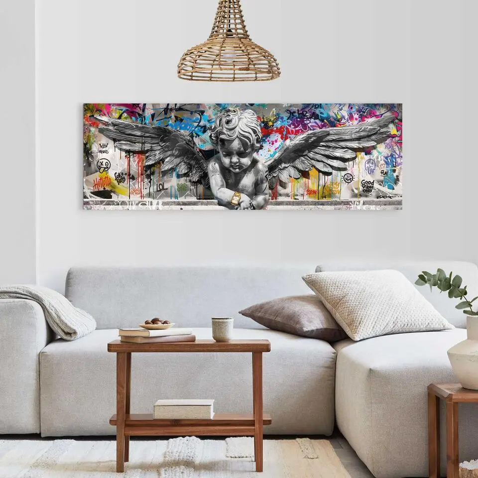 Schilderij Funky Angel - 52x156cm - Bont