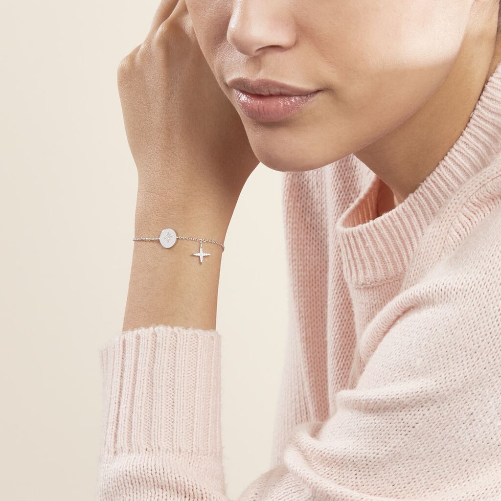 Bracelet Pluton Argent Blanc Oxyde De Zirconium