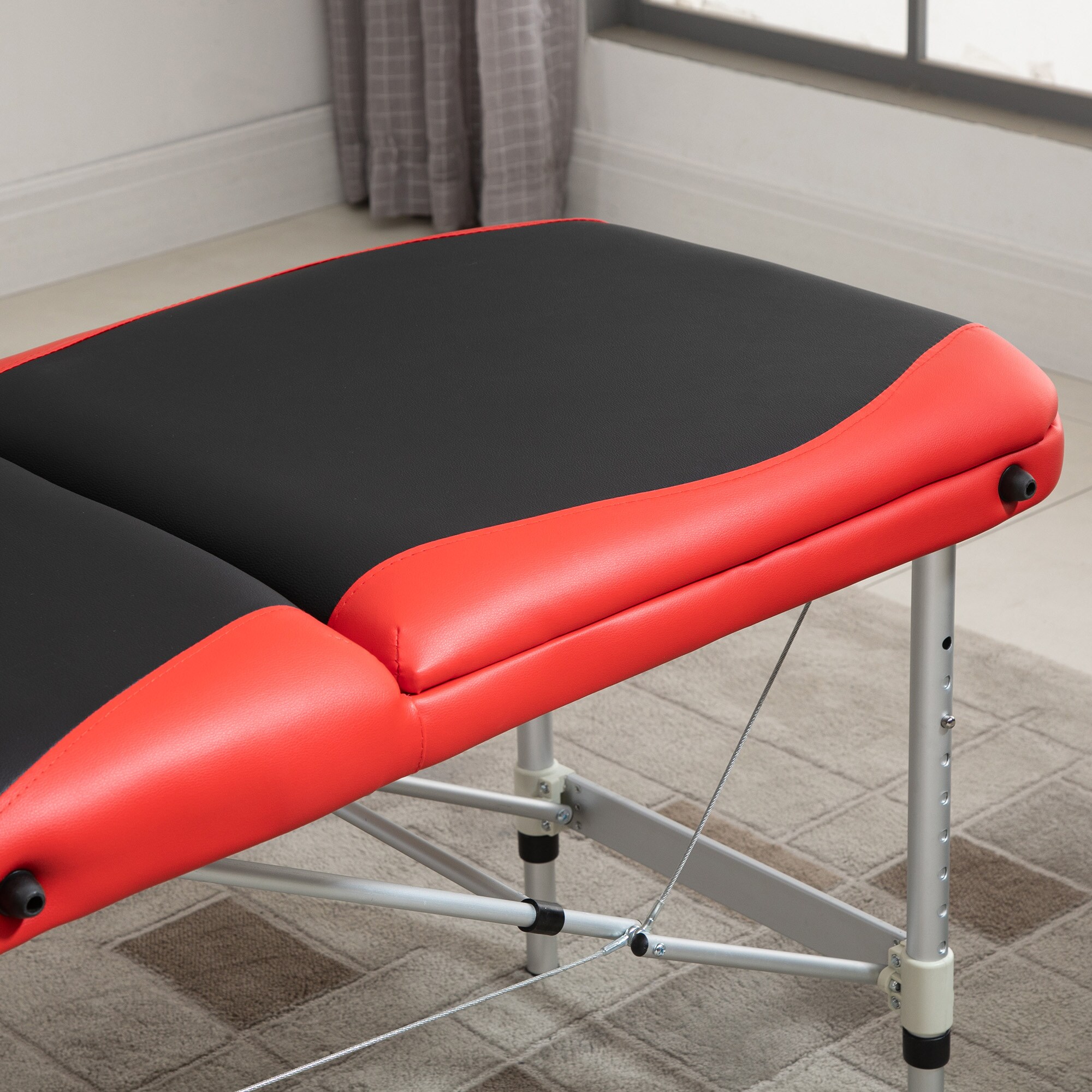 HOMCOM Massageliege mit leichtem Alurahmen, zusammenklappbar und gepolstert 215 x 60 x 61-84 cm (BxTxH)