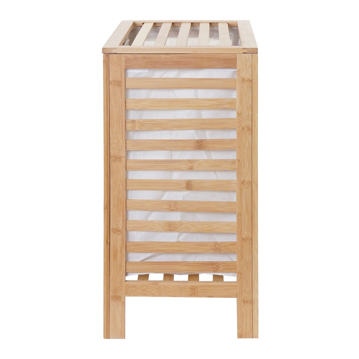 Wäschekorb MCW-B92, Laundry Wäschetruhe Wäschebox Wäschesammler Wäschebehälter Wäschetonne, Bambus 61x51x31cm 65l