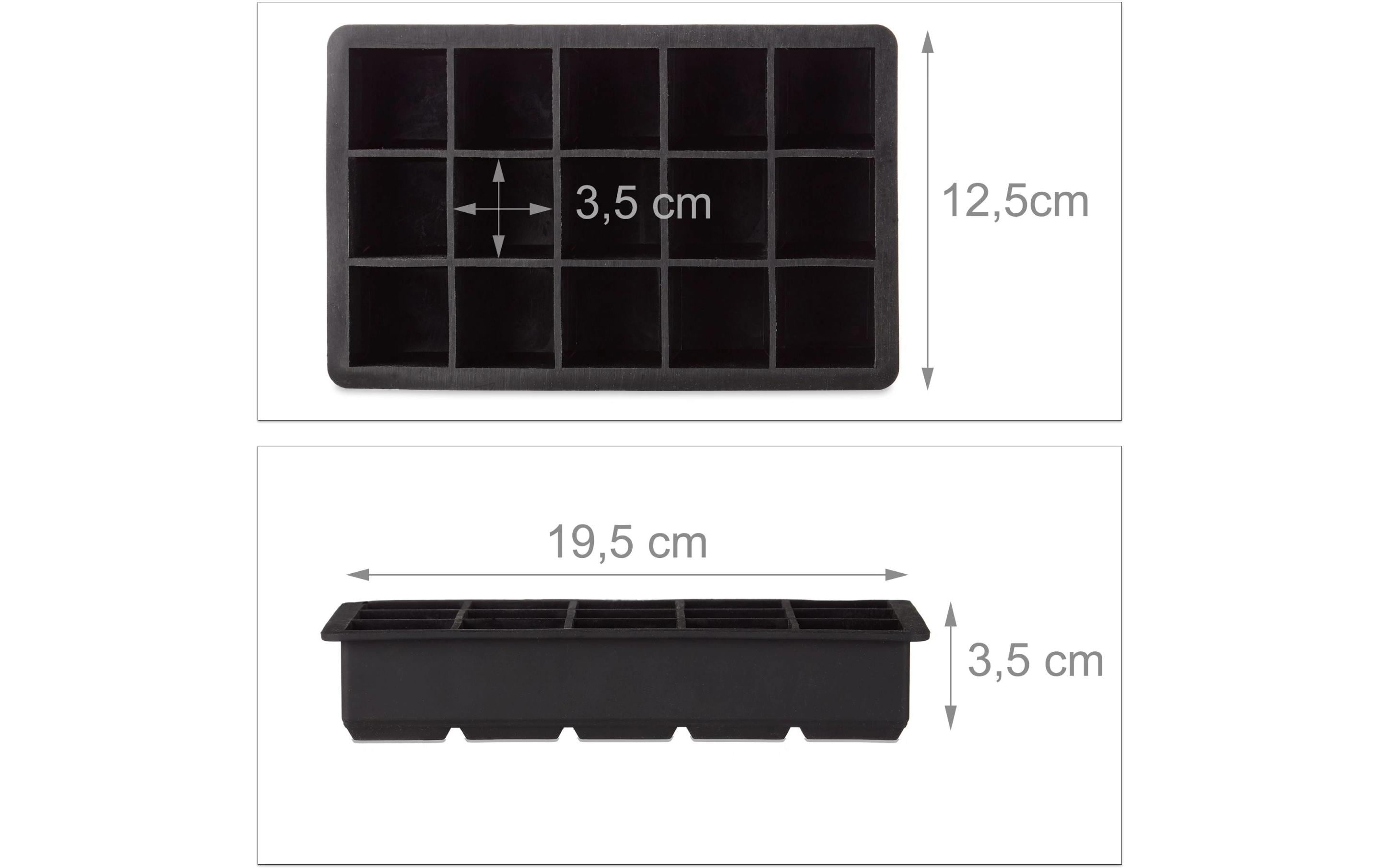 Eiswürfelform 15 Stück, SchwarzSchwarze Eiswürfelform aus Silikon