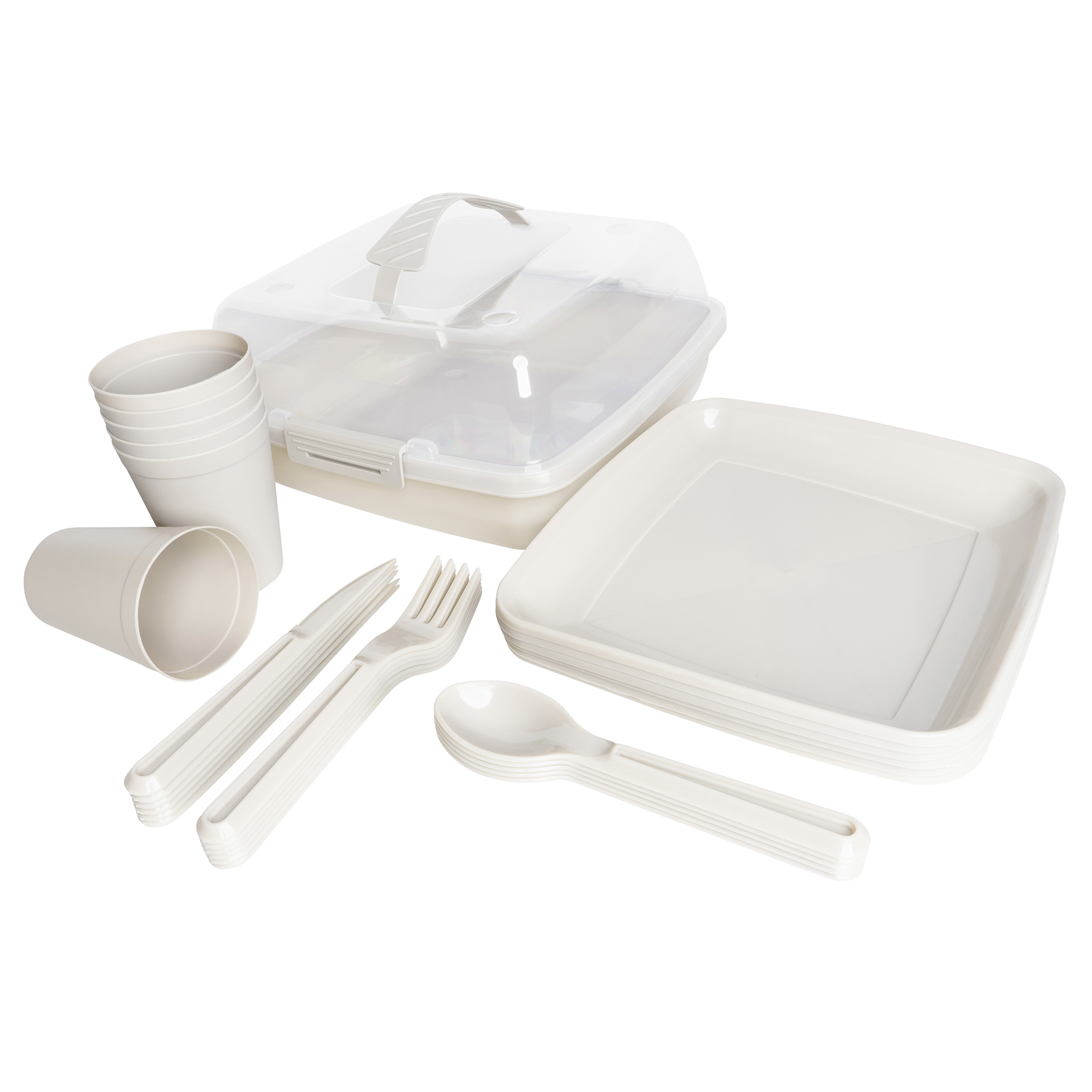 Picknick-Set - beige - wiederverwendbar - 32-teilig