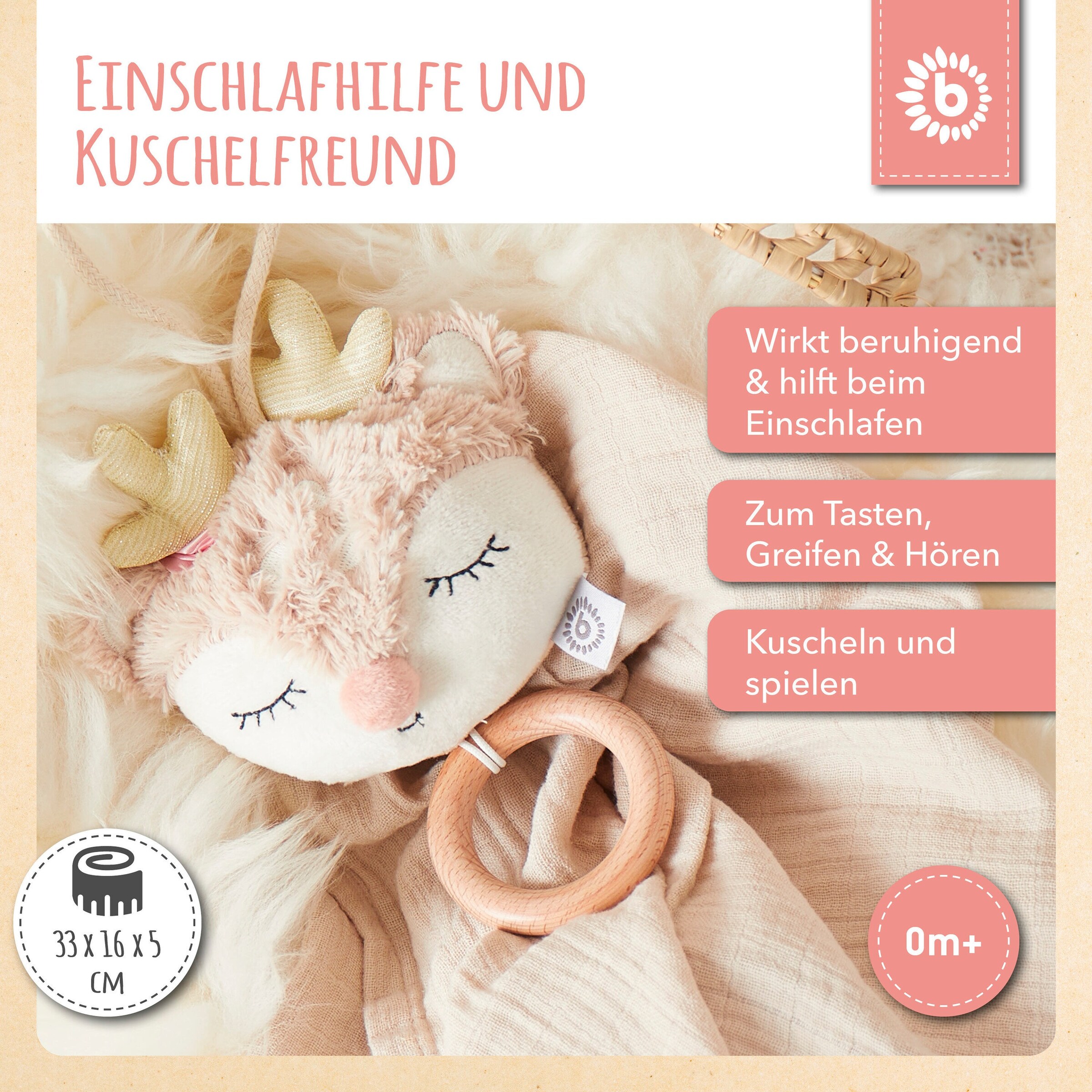 Bieco Musikspieluhr Reh - ab Geburt Beige