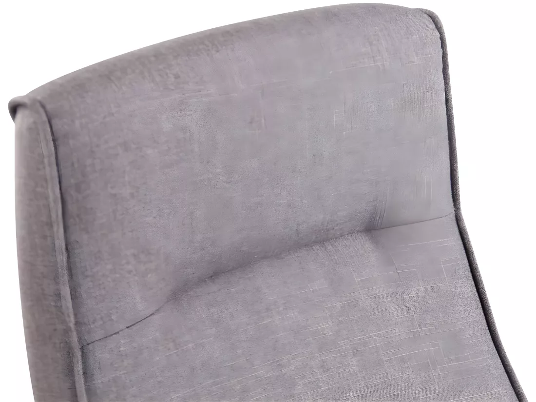 Chaise de bureau - Tissu & Métal chromé - Gris - Portland