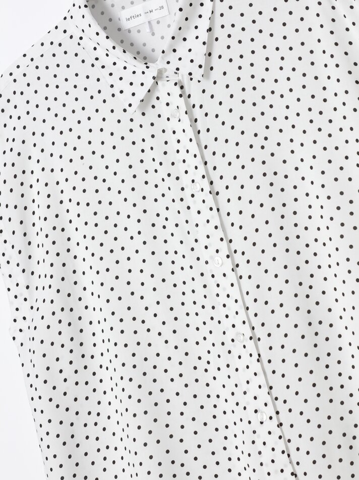 Blusa fluida sem mangas - Branca/preta