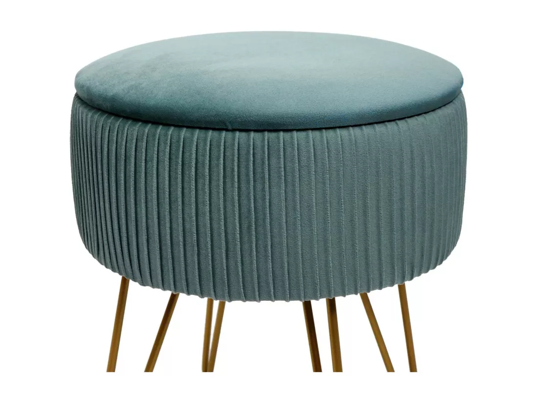 Pouf MCW-K47, vert, piètement or