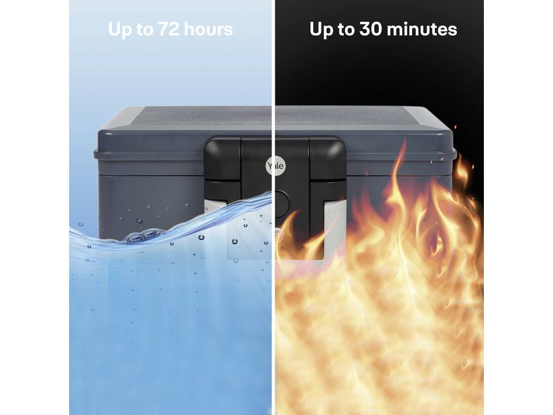 Yale Feuer- & Wasserschutz-Kassette, M 6.9 l Feuer- und Wasserschutzkassetten zum Schutz wichtiger Dokumente und digitaler Speicher vor Feuer- und Wasserschäden