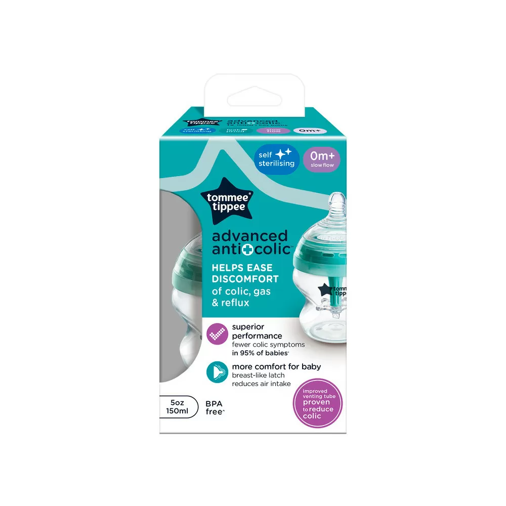 Tommee Tippee anti-kolik sutteflaske 0  mdr. - 150 ml.