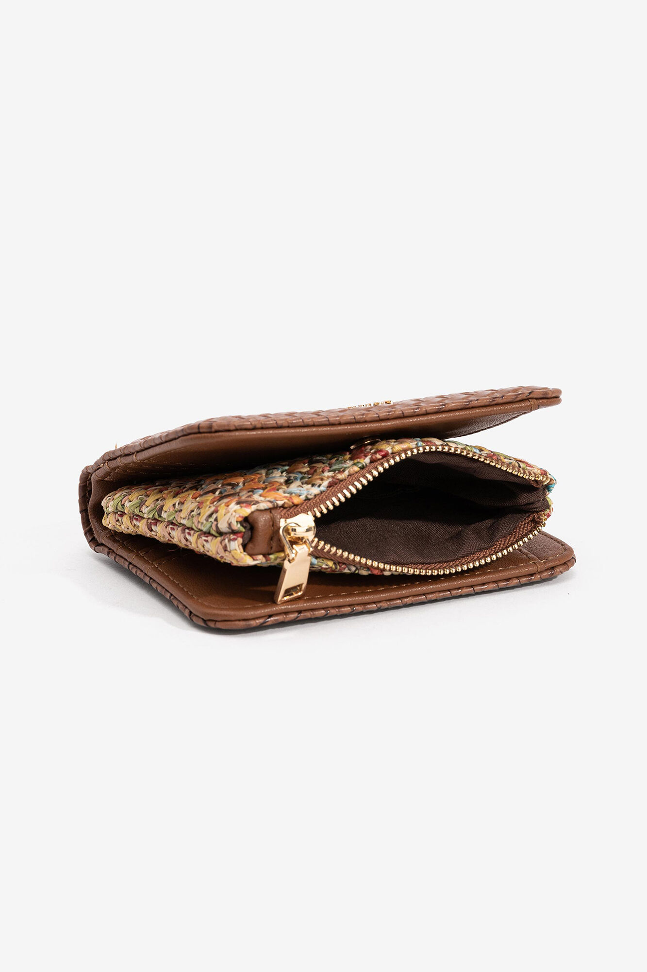 Bolsa média com efeito trançado - Bege
