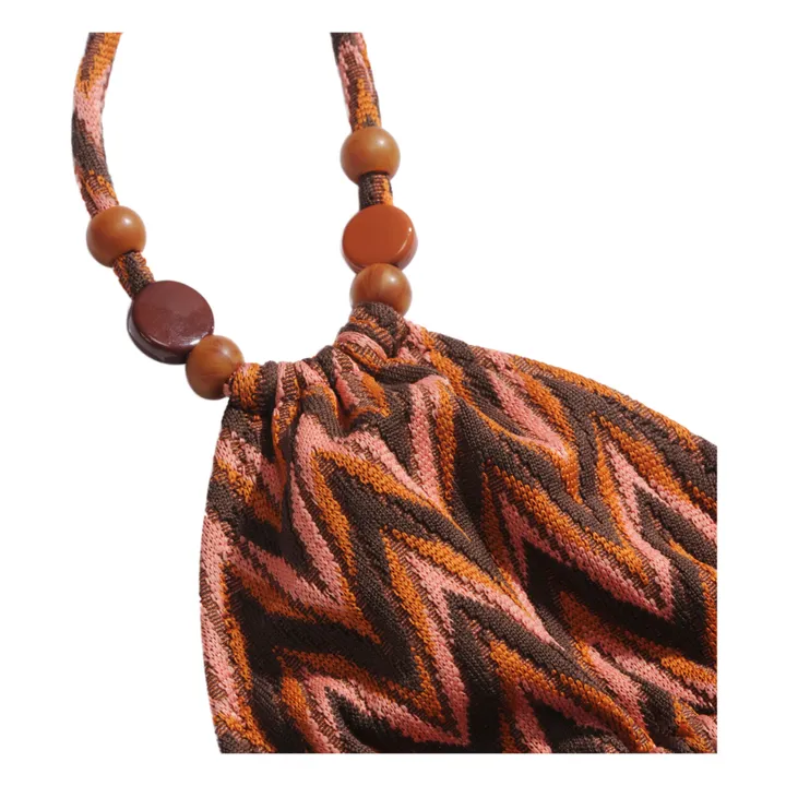Icone Haut de Maillot Brigitte Chevrons | Abricot