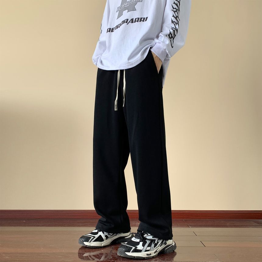 Kimeya - Hoge taille effen joggingbroek met trekkoord