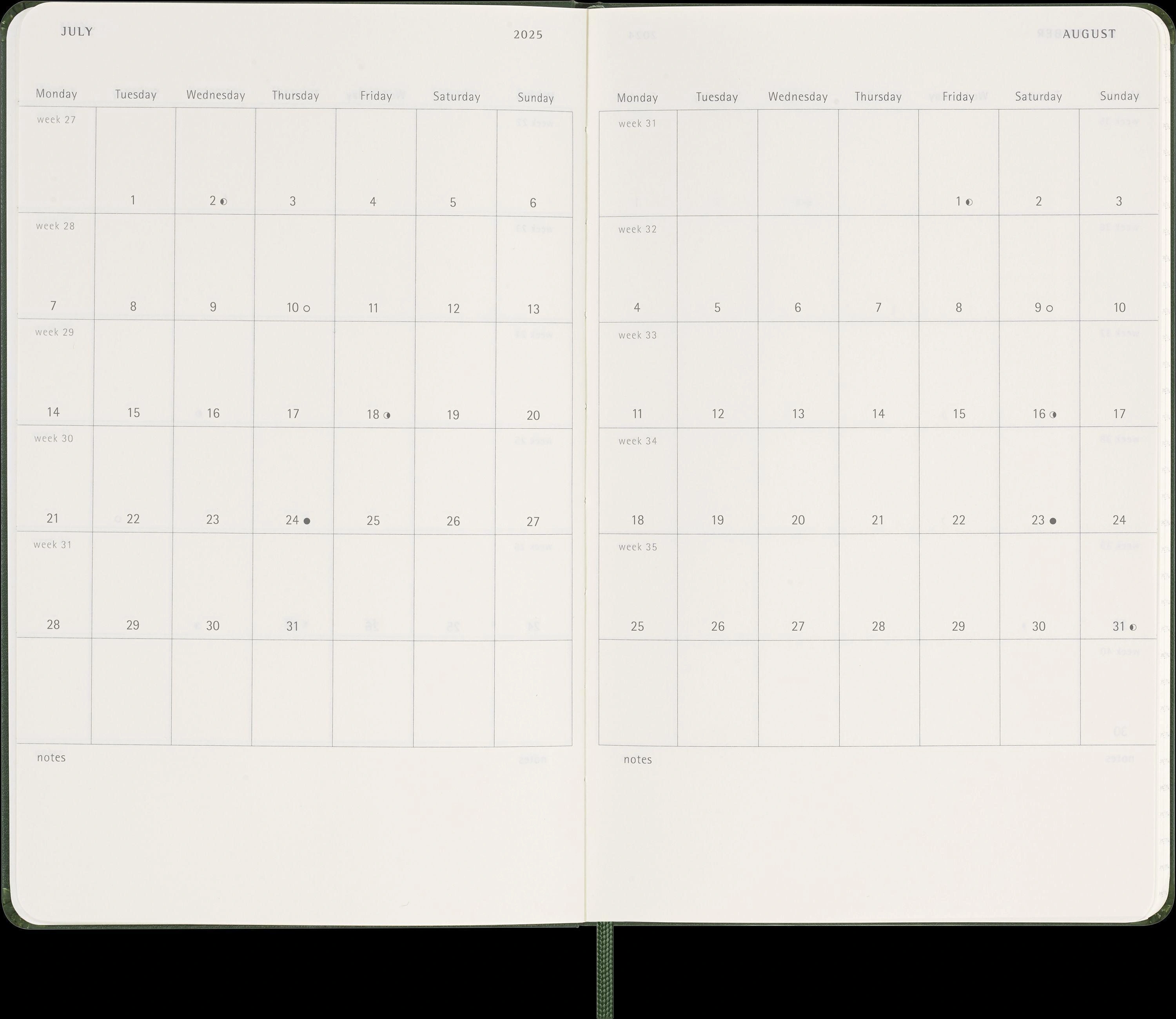 Moleskine 12 Monate Tageskalender 2025, Large/A5
