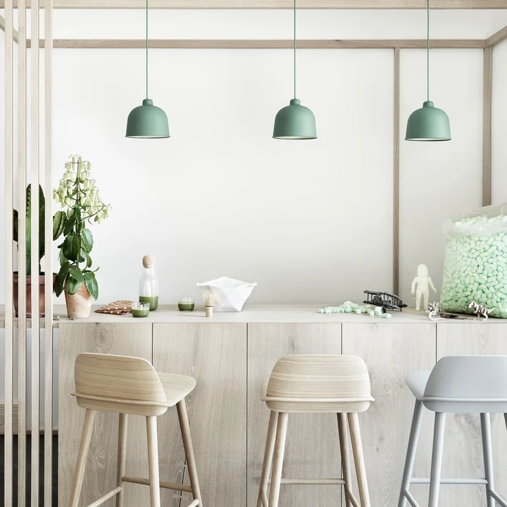 Muuto - Grain Pendelleuchte, blau-grau