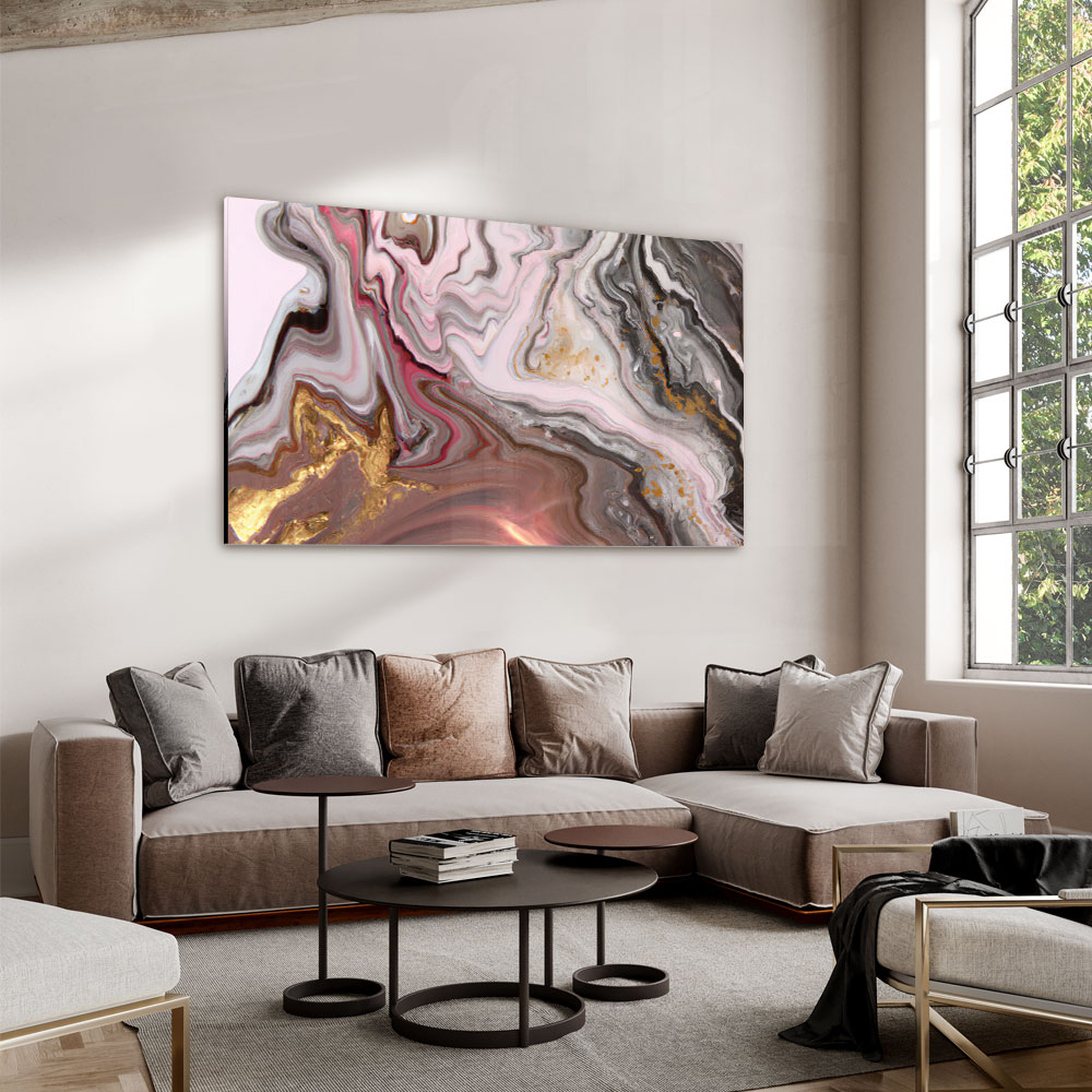 Walljar acrylglas schilderij - Touch of gold Acrylglas schilderij - 50 x 70 cm