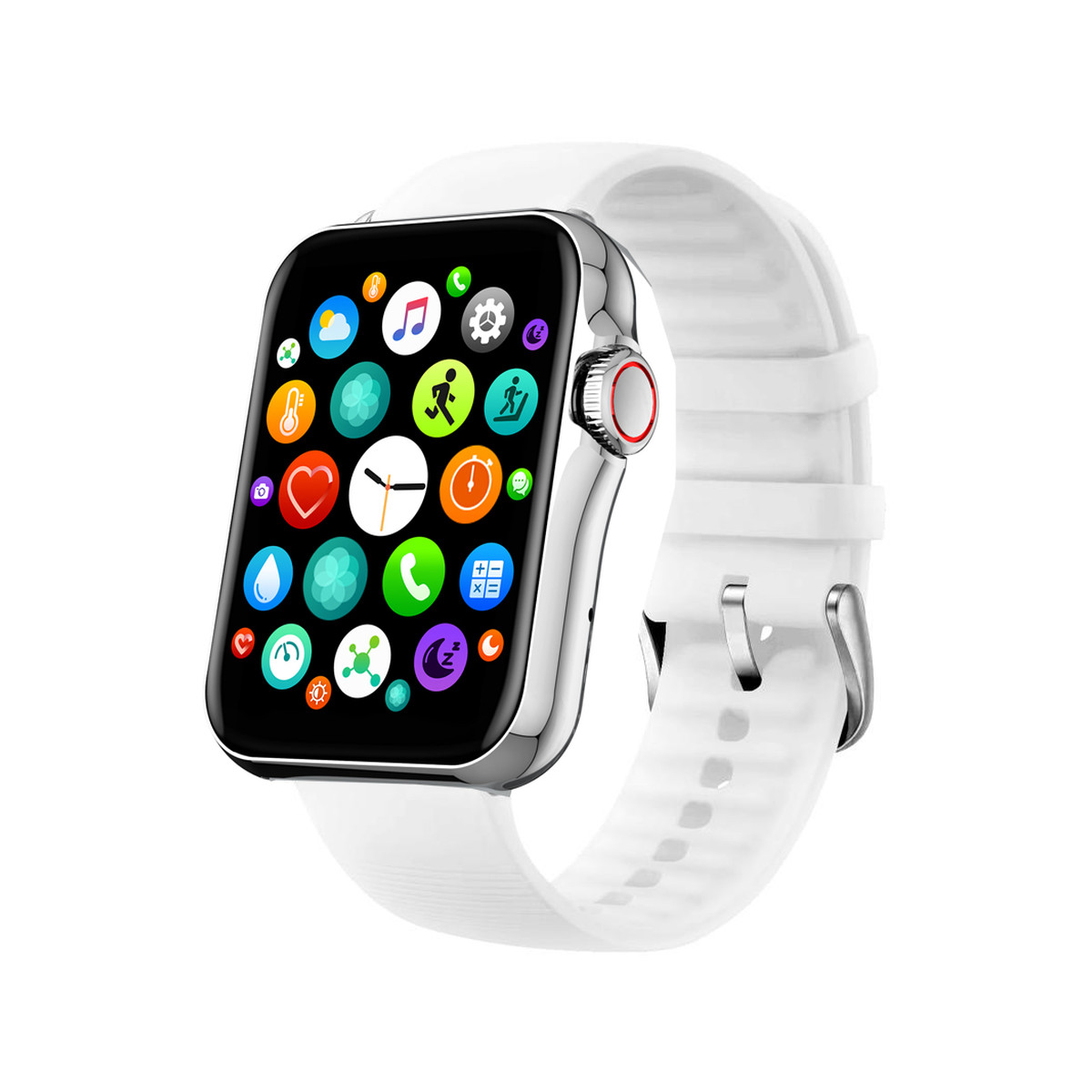 Montre SMARTY 2.0 new standing mixte connecté métal bracelet silicone blanc