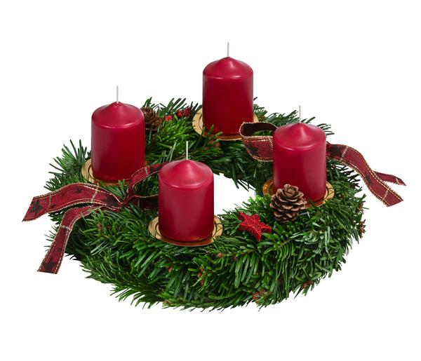 Adventskranz, dunkelrot, ca. Ø25/H12 cm