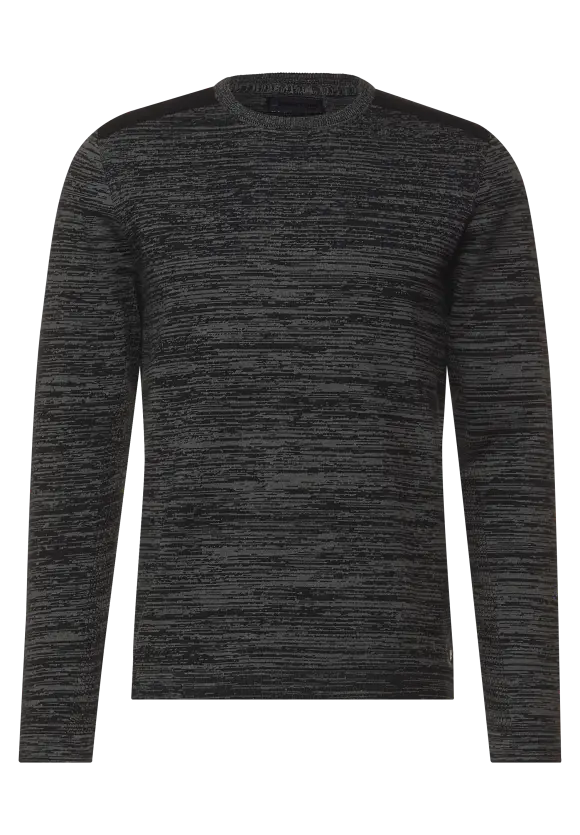 Mouliné Strickpullover - graphite grey melange