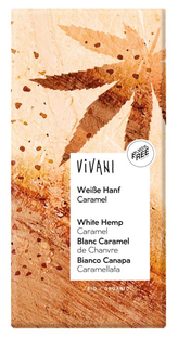 Vivani Chocoladereep Wit Hennep Caramel 80GR