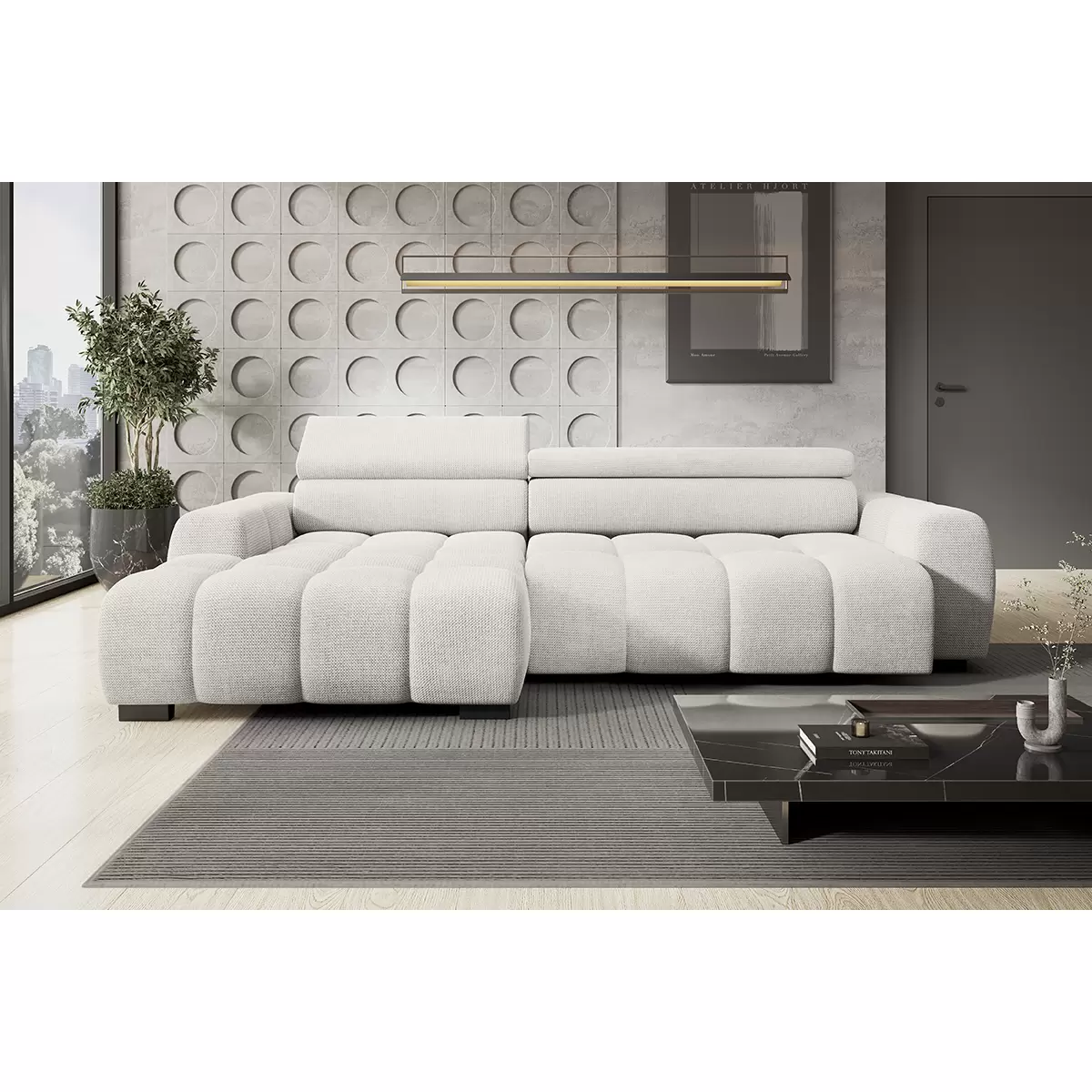 Ecksofa Fargo S beige,grau