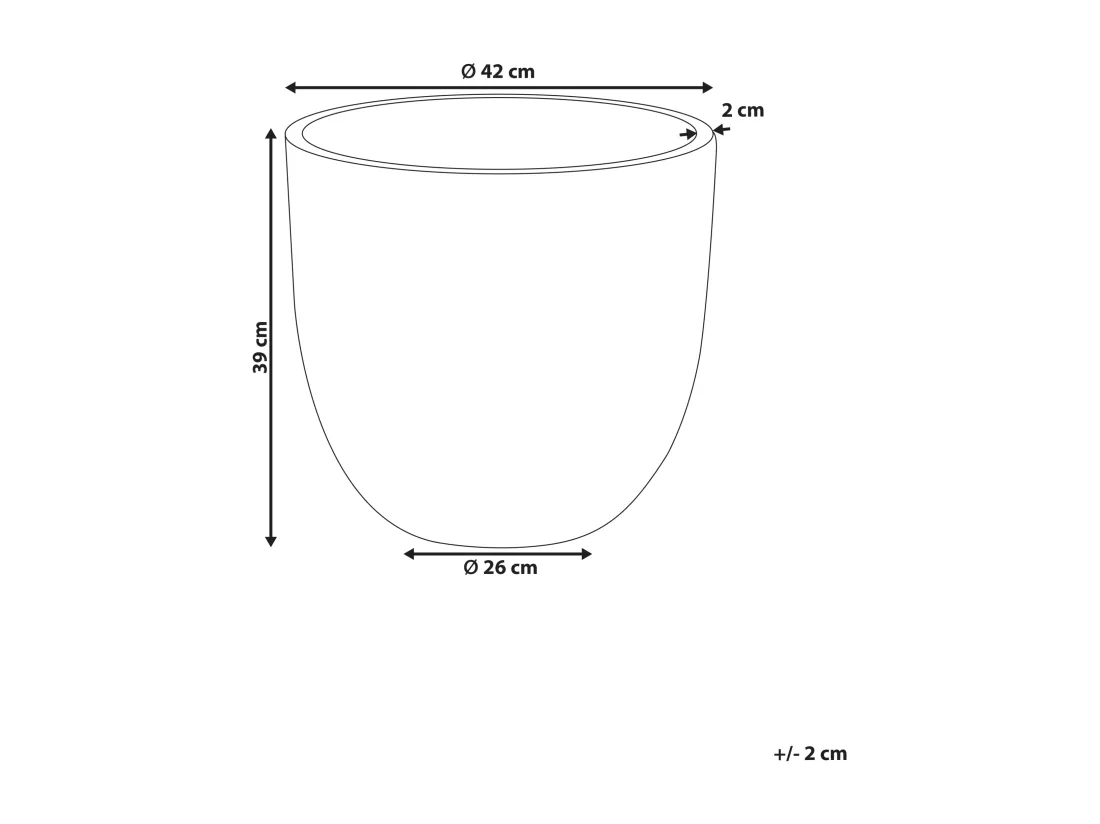 Cache-pot FRAXINUS Céramique 42 cm Gris graphite