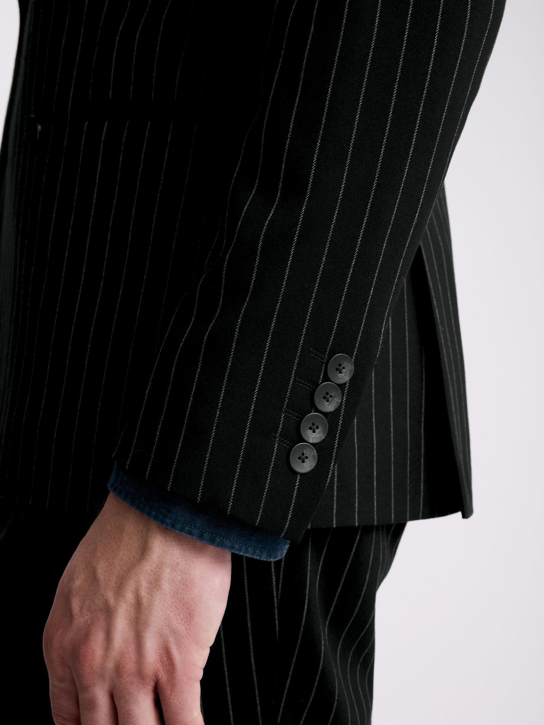MOSS Stripe Slim Fit Double Breasted Suit Jacket