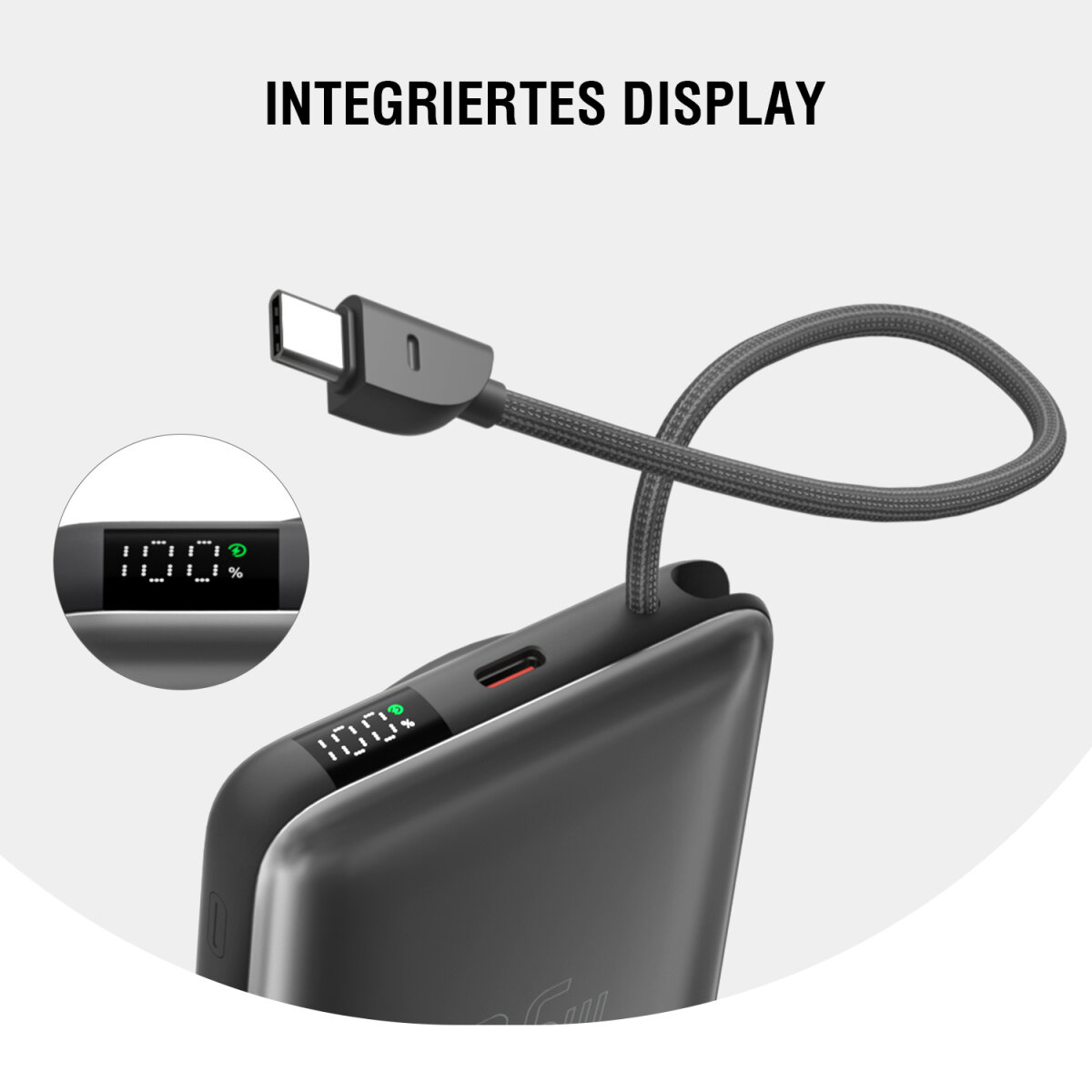 (22.5W) 10000mAh Enterprise Pocket Magnetische Qi2 MagSafe Powerbank USB C PD Ladegerät inkl. Ladekabel   Standfuss (4S541407) - Spacegrau