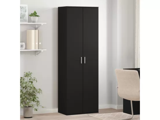 Buffet haut noir 60x35x180 cm bois d’ingénierie