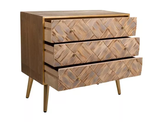 Commode en bois marron 73x36x65h