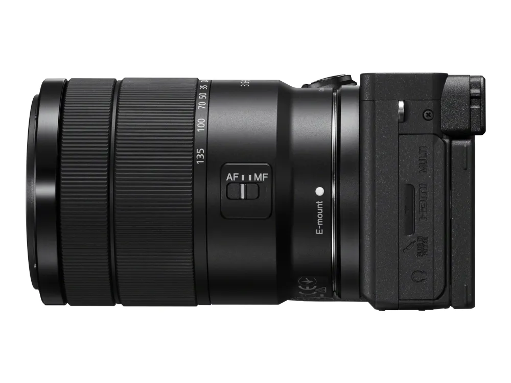 Sony a6600 ILCE-6600M - Digitalkamera - spejlløst - 24.2 MP - APS-C - 4K / 30 fps - 7.5x optisk zoom E 18-135 mm OSS-objektiv - Wi-Fi, NFC, Bluetooth - sort