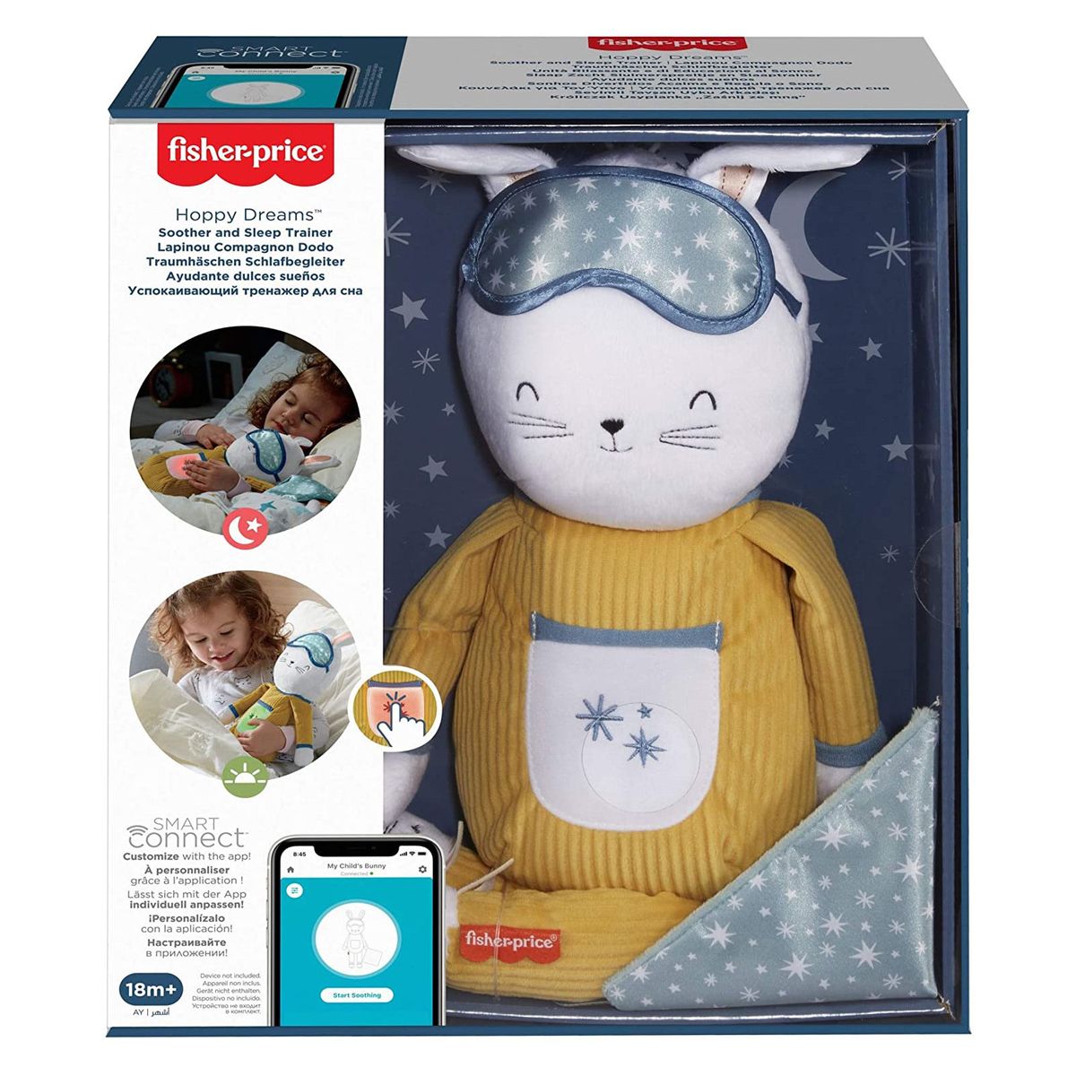 Mattel GMN58 - Fisher-Price - Traumhäschen Schlafbegleiter mit Licht und Sound, plüsch