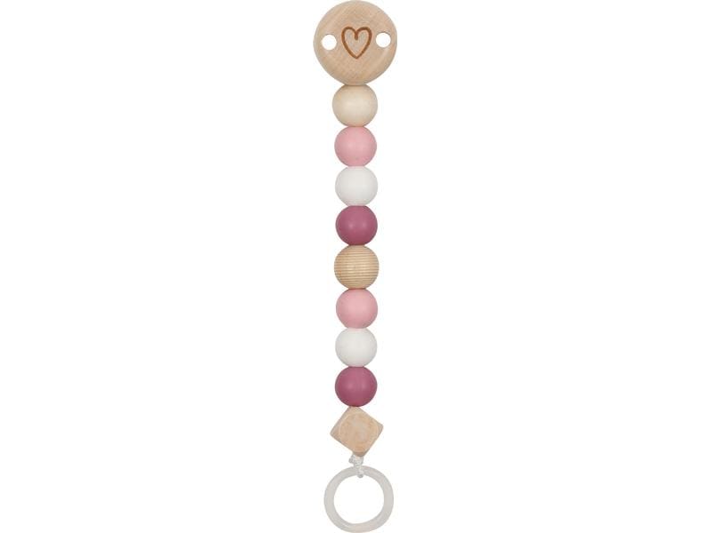 Goki Nuggikette Stern Rosa Schnullerkette aus Holz