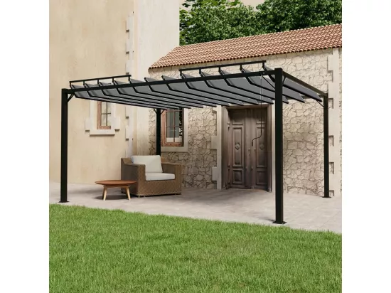 Tonnelle avec toit à persienne 3x4 m Anthracite Tissu aluminium