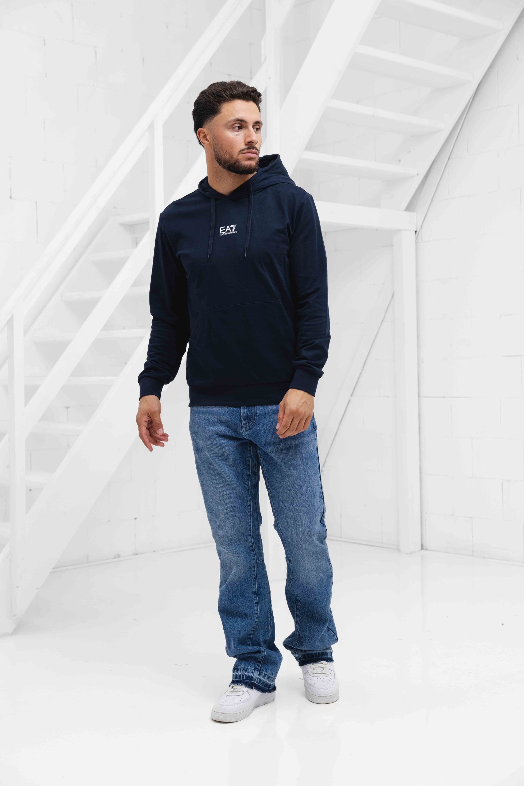 Emporio Armani EA7 8NPM32 Hoodie Heren Donkerblauw