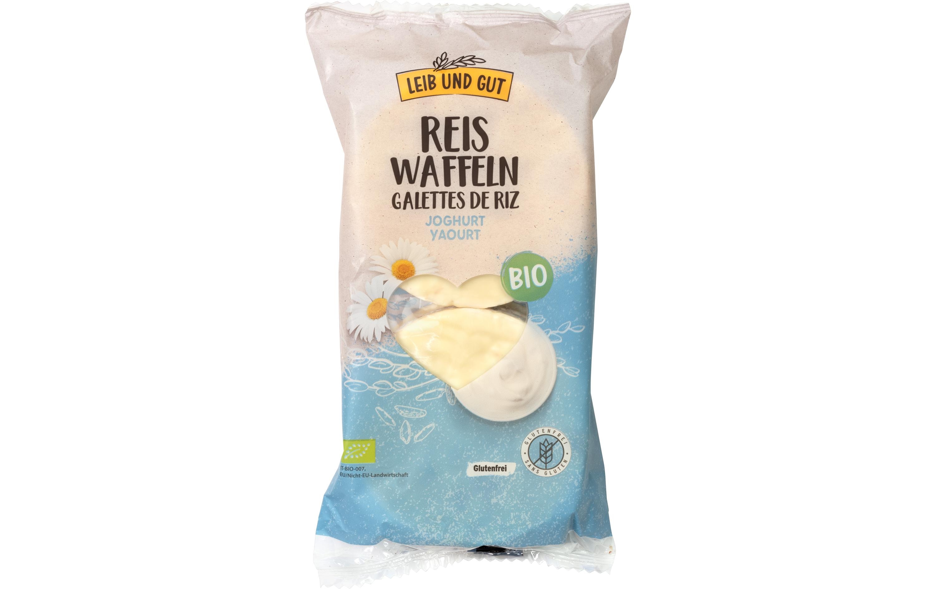 Reiswaffeln mit Joghurt-Überzug Bio 100 gGlutenfreier Keks mit Joghurt