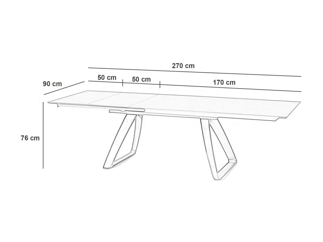 Barret Table Extensible (170/270 x 90 cm) en HPL sur MDF Noir