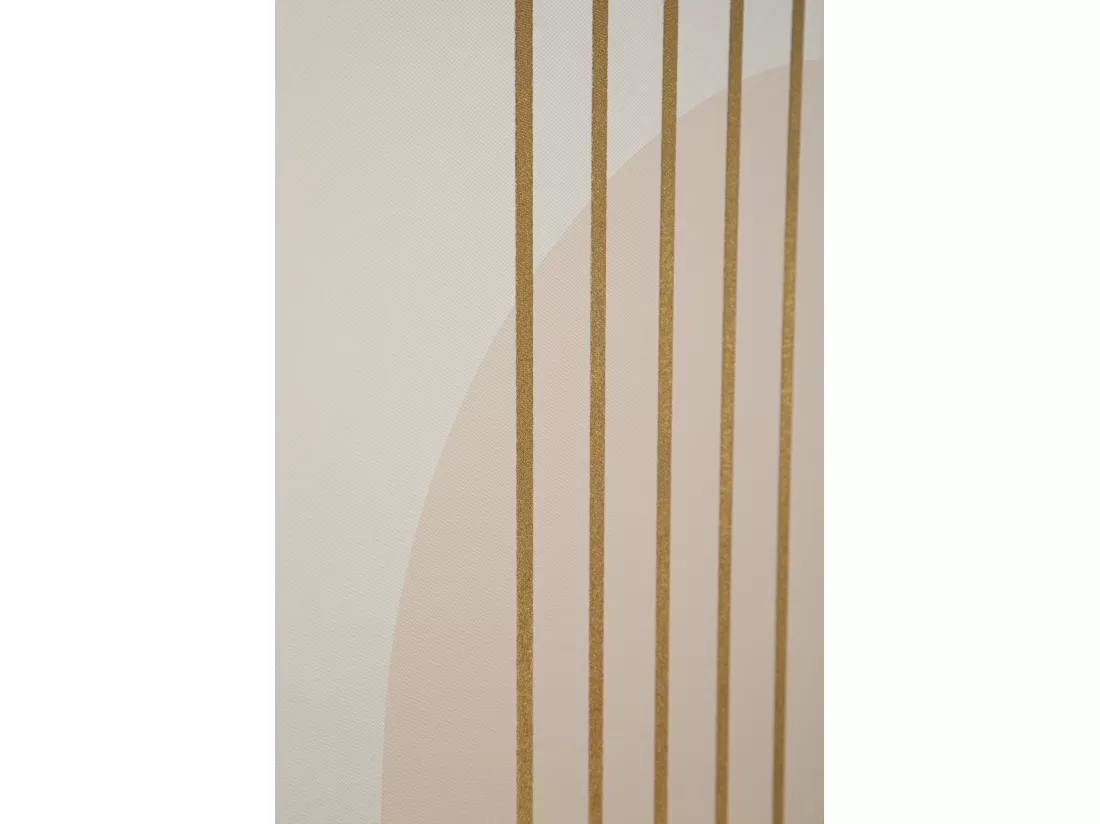 Tableau Toile sur Bois - Design Abstrait aux Tons Chauds et Détails Dorés - 80x3x120 cm - Décoration Murale Élégante