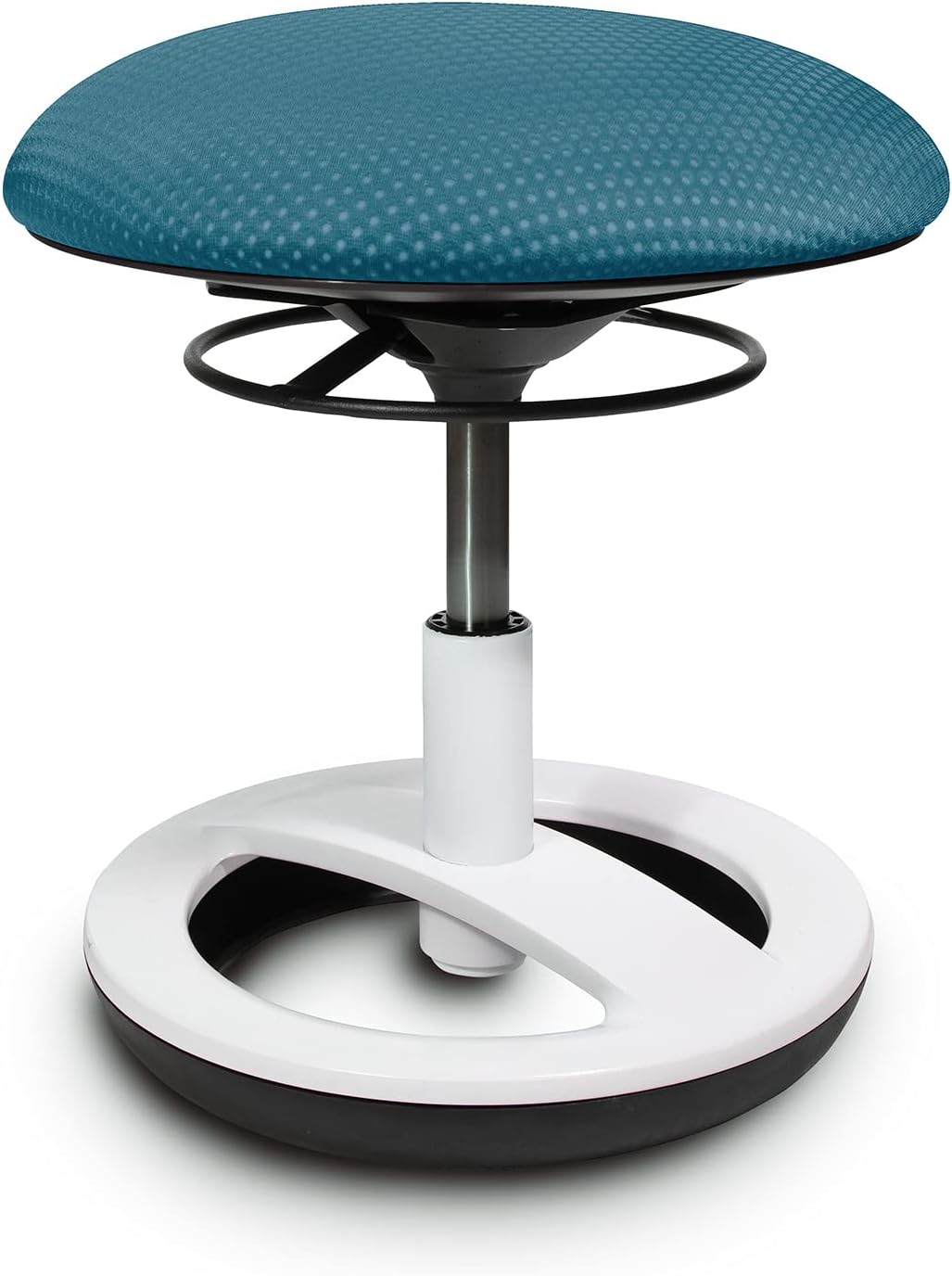 TOPSTAR Sitzhocker Sitness Bobby für Kinder, Standfußring Alu weiß lackiert, Stoff, Petrolblau SU83CR5