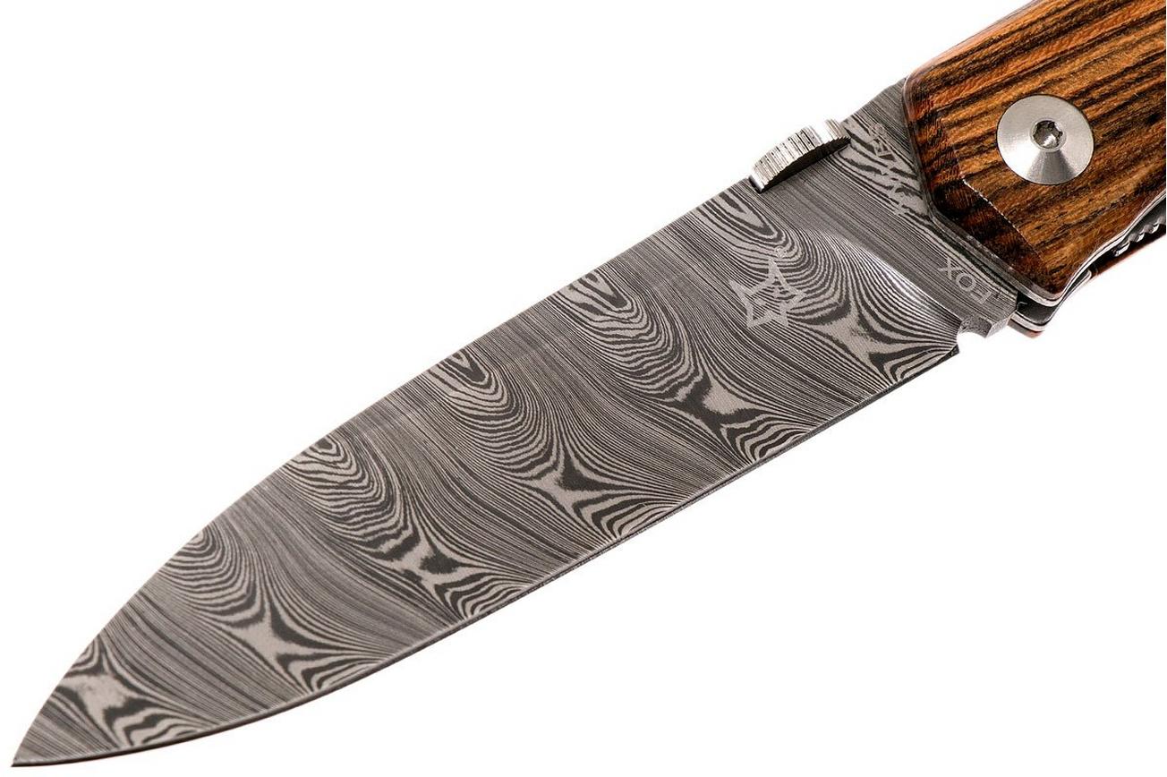 Fox Terzuola Folder FO FX-525DB Bocote Damascus zakmes, Bob Terzuola design