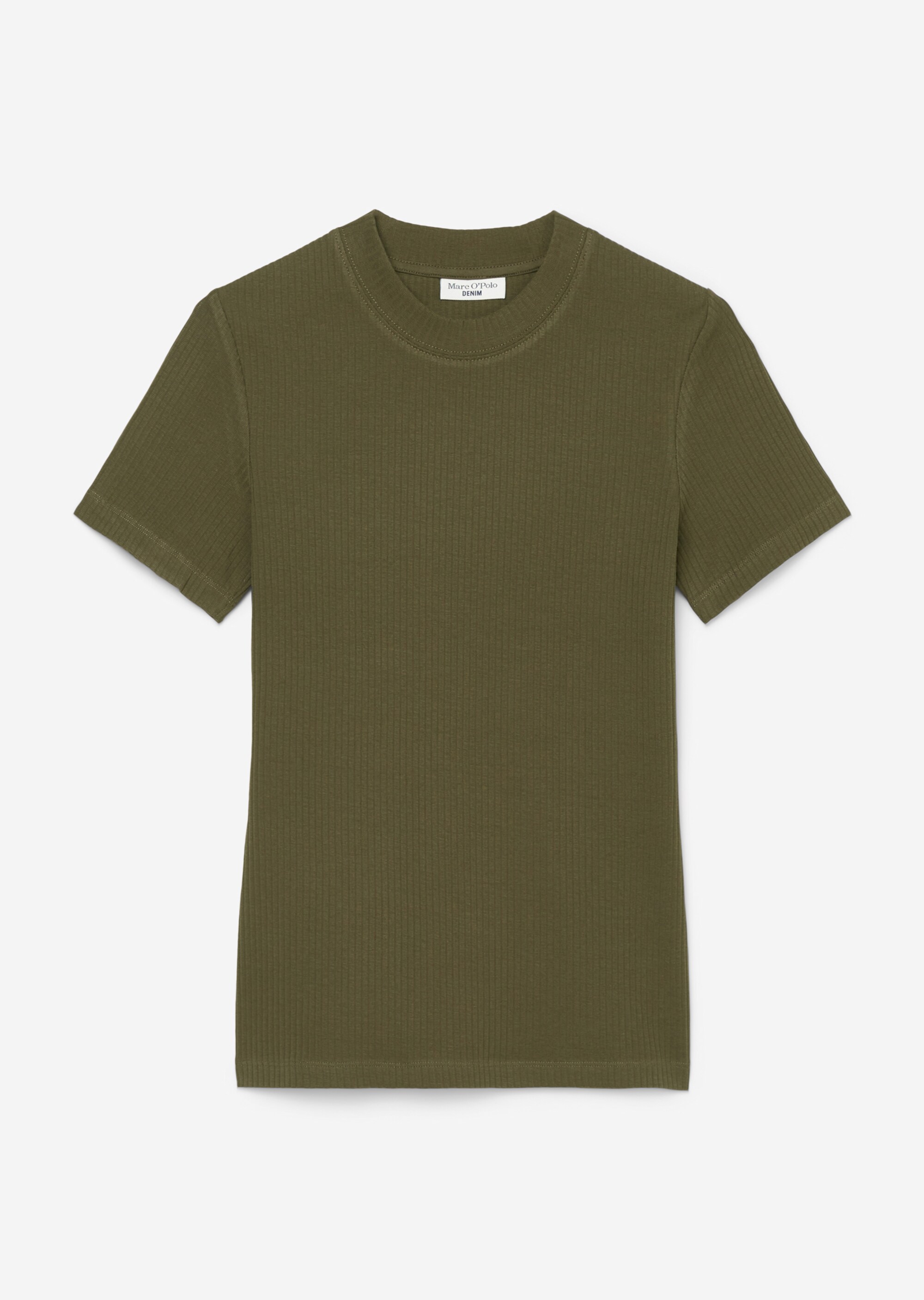 Ripp-Jersey-T-Shirt aus elastischem Bio-Baumwolle-Mix