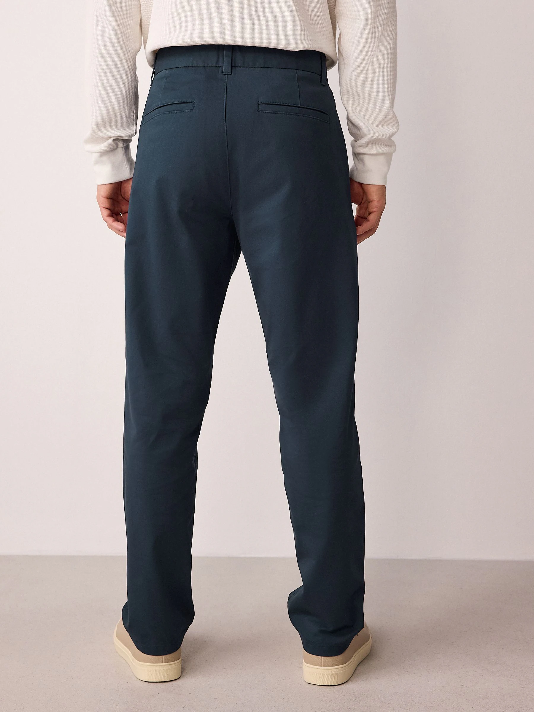 Blauw - Standaard toelopende pasvorm - Stretchy chino