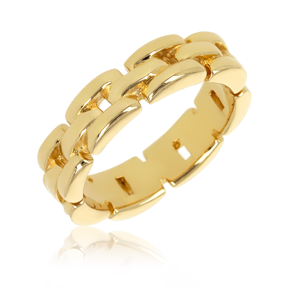 Bague plaqué or matelassée